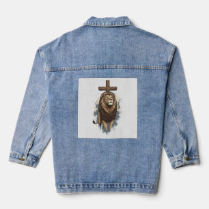 Christian Lion and Cross Vintage Denim Jacket