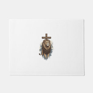 Christian Lion and Cross Vintage Doormat