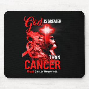 Christian Lion Cross God Is Greater Than Cancer Re Mouse Mat