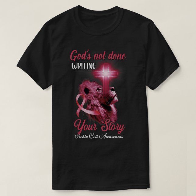 Christian Lion Cross Religious Quote Sickle Cell A T-Shirt (Design Front)
