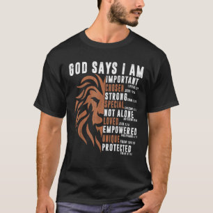 Christian Lion God Says I Am Men I You Love Jesus T-Shirt