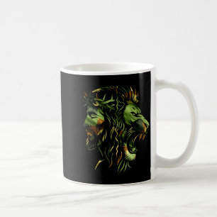 Christian Lion Jesus Crown Camo Faith Design Coffee Mug