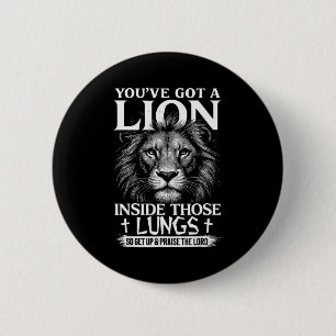 Christian Lion Praise The Lord Worship Faith 6 Cm Round Badge