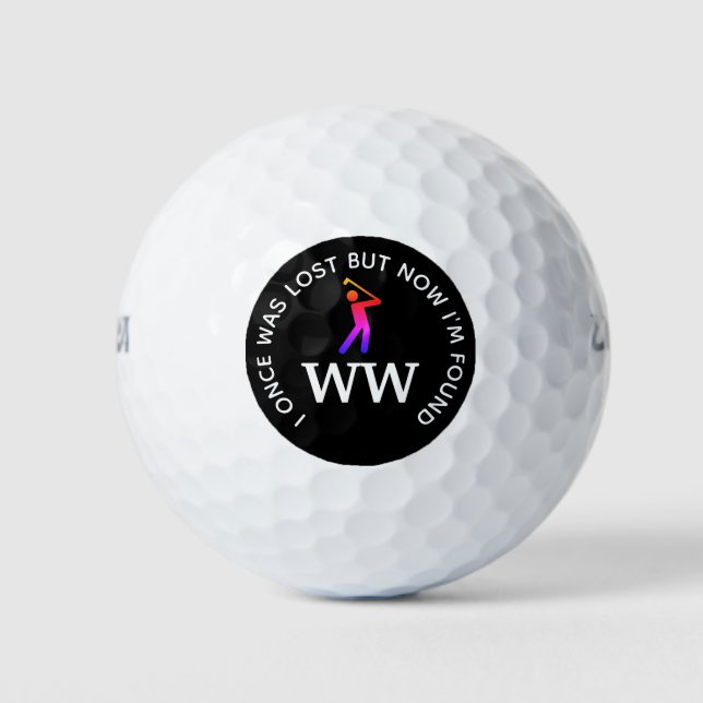 Christian LOST AND FOUND Monogram Golf Balls (Front)