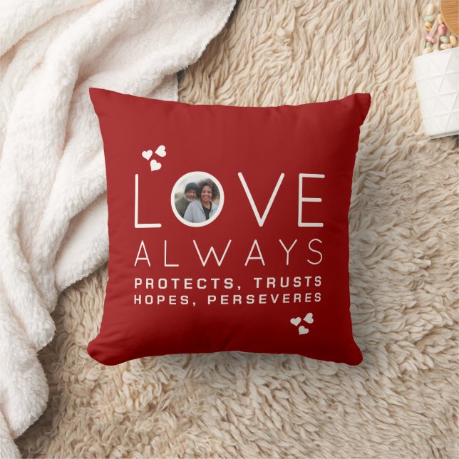 Christian LOVE ALWAYS Photo Valentine's Day Cushion (Blanket)
