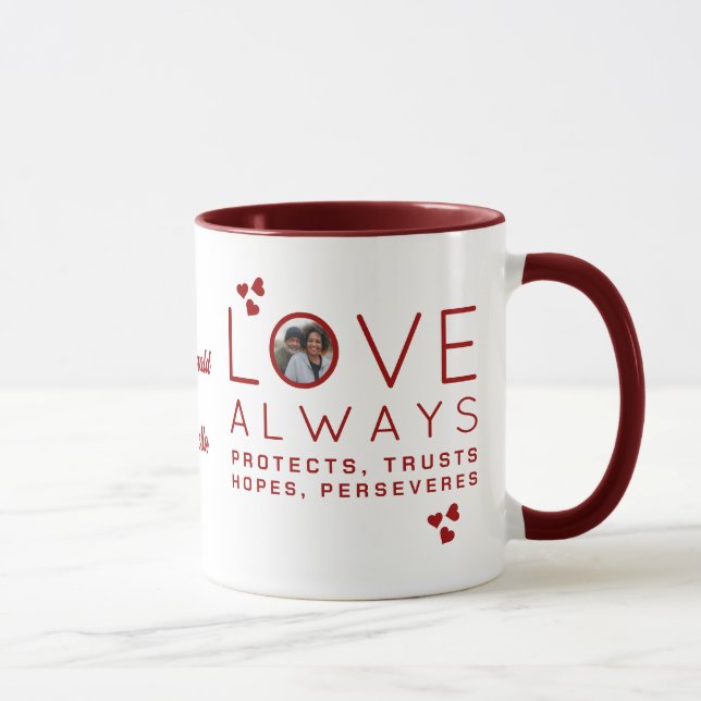 Christian LOVE ALWAYS Photo Valentine's Day Mug (Right)