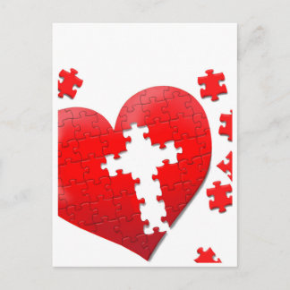 Christian love heart jigsaw puzzle postcard