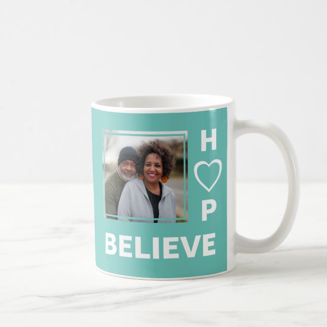 Christian LOVE HOPE BELIEVE Couples Photo Coffee Mug (Right)