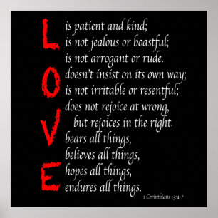 Christian LOVE Verses - Blood of Christ - black - Poster