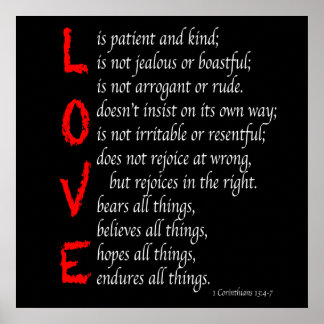 Christian LOVE Verses - Blood of Christ - black - Poster