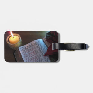Christian Luggage Tag w/ leather strap