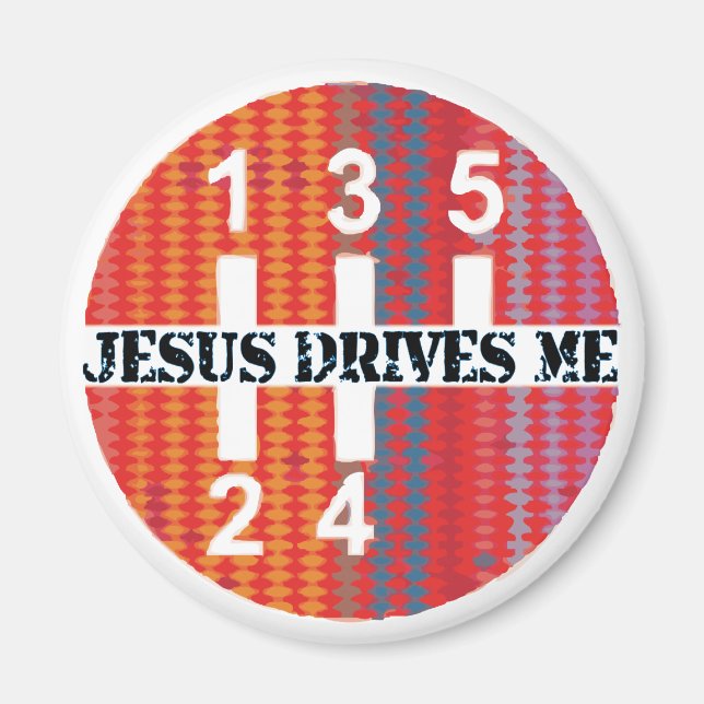 Christian magnet: Jesus Drives Me Magnet (Front)