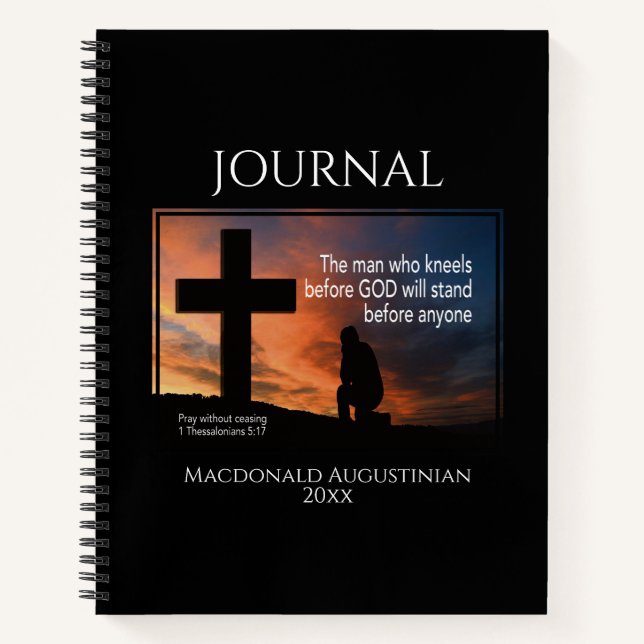 Christian MAN WHO KNEELS BEFORE GOD Prayer Journal (Front)