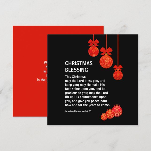 Christian MAY THE LORD BLESS YOU Christmas Holiday Card (Front/Back)