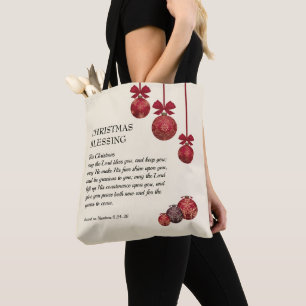 Christian MAY THE LORD BLESS YOU Christmas Tote Bag