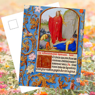 Christian Mediaeval Manuscript Resurrection Easter Holiday Postcard