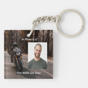 Christian Memorial Custom Photo Motorcycle Biker Key Ring