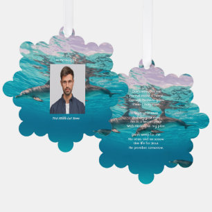 Christian Memorial  Dolphins Underwater Ocean Tree Decoration Card