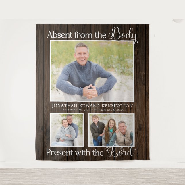 Christian Memorial Funeral Photo Remembrance Tapestry (Front)