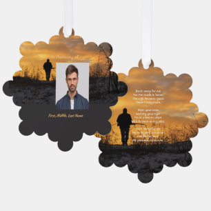 Christian Memorial Hunter Hunting Stalking Game Tree Decoration Card