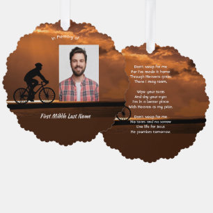 Christian Memorial Keepsake Biking Cycling Bike  Tree Decoration Card