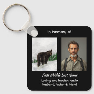 Christian Memorial Keepsake Black Bear Animal Key Ring
