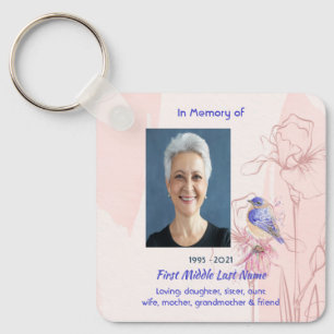 Christian Memorial Keepsake Bluebird Garden Key Ring