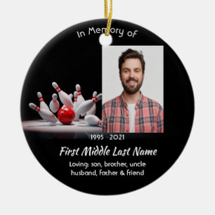 Christian Memorial Keepsake Bowling Bowler Ceramic Tree Decoration