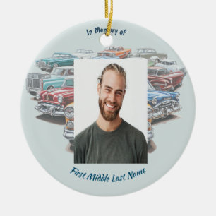 Christian Memorial Keepsake Classic Vintage Car Ceramic Tree Decoration