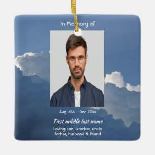 Christian Memorial Keepsake Clouds Sky Heavenly Ceramic Ornament