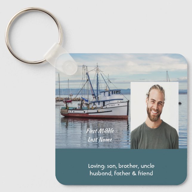Christian Memorial Keepsake Commercial Fisherman Key Ring (Front)