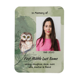 Christian Memorial Keepsake Cute Owl Bird Magnet