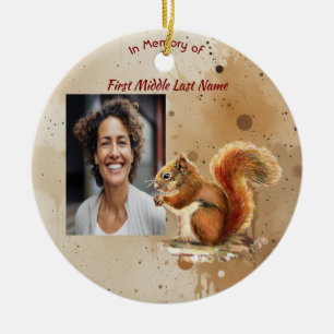 Christian Memorial Keepsake Cute Red Squirrel Ceramic Tree Decoration