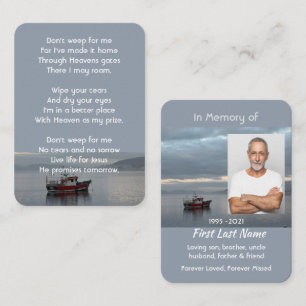 Christian Memorial Keepsake Fishing Boat Fisherman Business Card