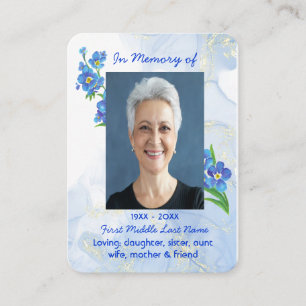 Christian Memorial Keepsake Forget me Not" Flowers Business Card