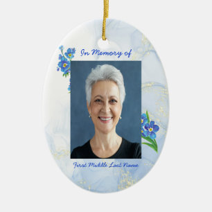 Christian Memorial Keepsake Forget me Not" Flowers Ceramic Tree Decoration