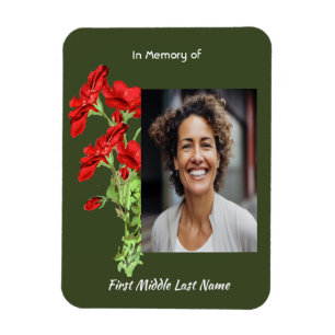 Christian Memorial Keepsake Geranium Flower Magnet