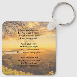 Christian Memorial Keepsake Golden Sunrise  Key Ring