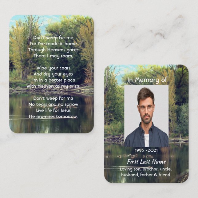 Christian Memorial Keepsake Lake Pond Park Ducks  Business Card (Front/Back)