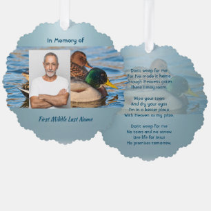 Christian Memorial Keepsake Mallard Ducks Bird Tree Decoration Card