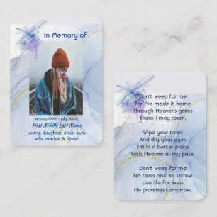 Christian Memorial Keepsake Memorial Dragonfly  Business Card