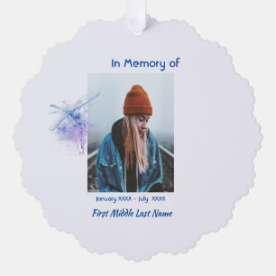 Christian Memorial Keepsake Memorial Dragonfly  Tree Decoration Card