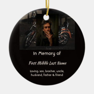 Christian Memorial Keepsake Motorcycle Biker Ceramic Tree Decoration