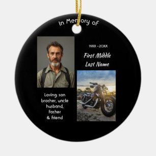 Christian Memorial Keepsake Motorcycle Chopper Ceramic Tree Decoration