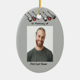 Christian Memorial Keepsake Musician Guitar Music  Ceramic Tree Decoration