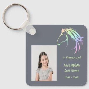 Christian Memorial Keepsake Pastel Horse Art Key Ring