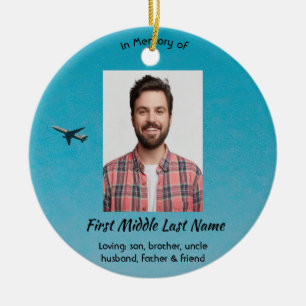 Christian Memorial Keepsake Pilot Aeroplane Flying Ceramic Tree Decoration