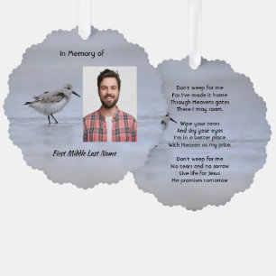  Christian Memorial Keepsake Sandpiper Shore Bird  Tree Decoration Card