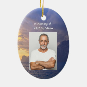 Christian Memorial Keepsake Sea Sky Cloud Island  Ceramic Tree Decoration