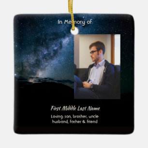Christian Memorial Milky Way Starry Night Sky  Ceramic Ornament